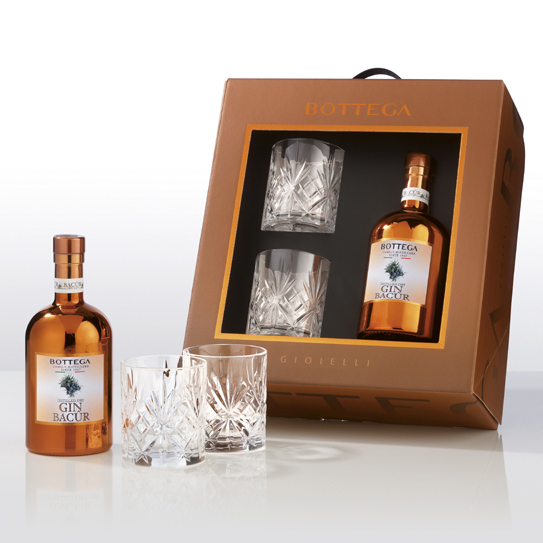Bottega Bacur Dry Gin 50cl Gift Set With 2 Glasses